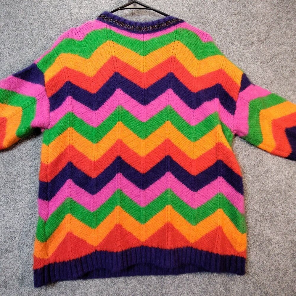 Q2 Womens Sweater Multicolor M Long Sleeve Crew Neck Pullover Chunky Knit - Picture 5 of 10